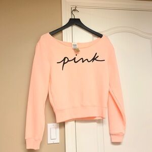 PINK Victoria's Secret Peach Off-the-Shoulder Sweat shirt